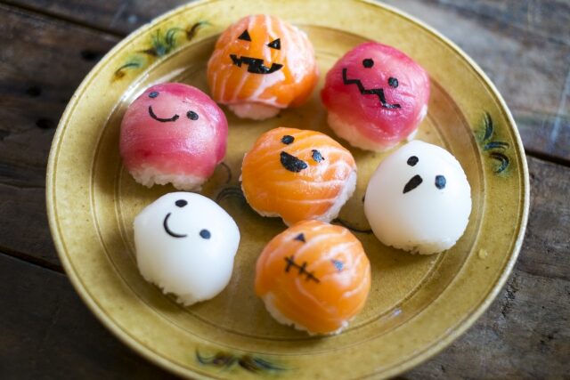 ハロウィン 料理 てまり寿司