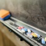 チョークの粉で汚れた場所