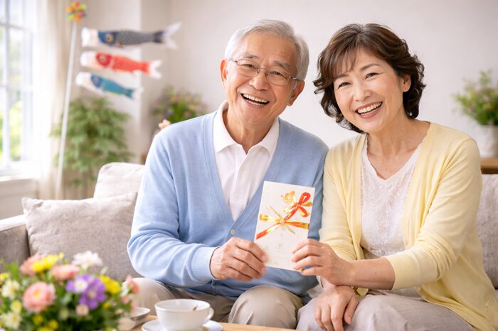 子供の日にお祝いに来てくれた祖父母